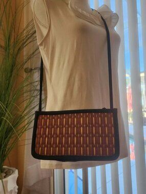 Baskets of Cambodia Saraye Tatami Style Crossbody Purse Handmade